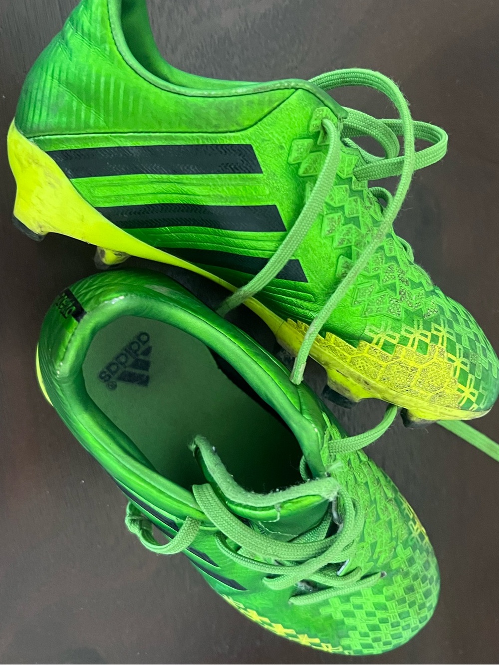 Adidas Kids Predator Soccer Cleats - Neon Green with Yellow Accents